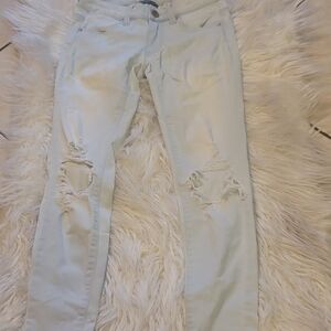 American Eagle Outfitters Light Blue Distressed Skinny Jeans